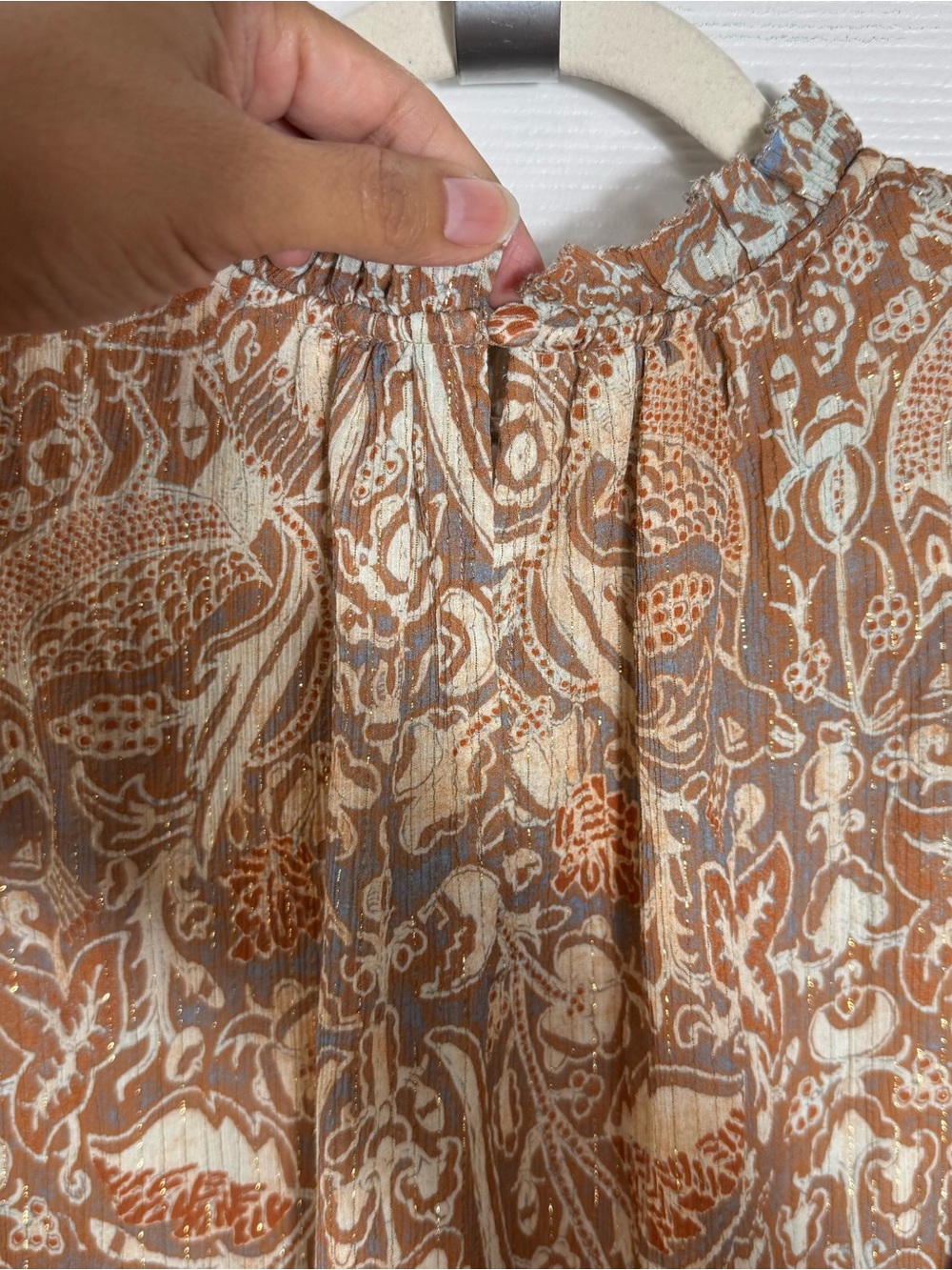 Ulla Johnson Maja Dress Size 4 Boho Mini Metallic Paisley - Picture 8 of 15